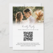 Invitation Chic manuscrit script QR Code Mariage photo (Dos)