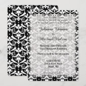Invitation Chic Mariage damassé (Devant / Derrière)