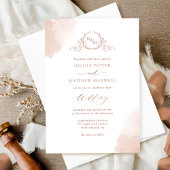 Invitation Chic Mariage d'aquarelle en terre cuite