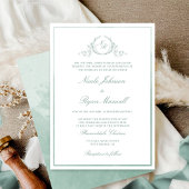 Invitation Chic Mariage d'aquarelle vert pâle