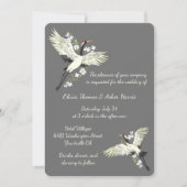 Invitation Chic Mariage de grue orientale (Devant)