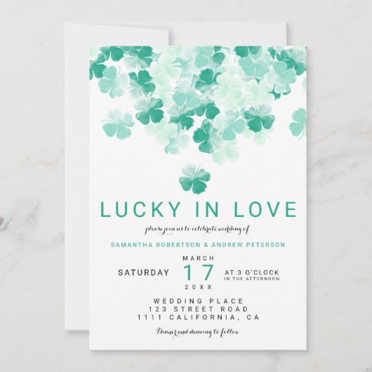 Invitation Chic mariage de St Patrick (Devant)
