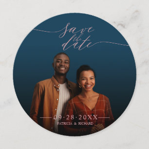 Invitation Chic mariage écriture Photo Enregistrer la date