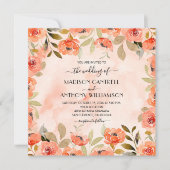 Invitation Chic Mariage Floral Aquarelle Tout En Un (Devant)