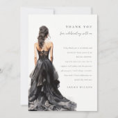 Invitation Chic Mariage noir  de Fête des mariées Merci (Devant)