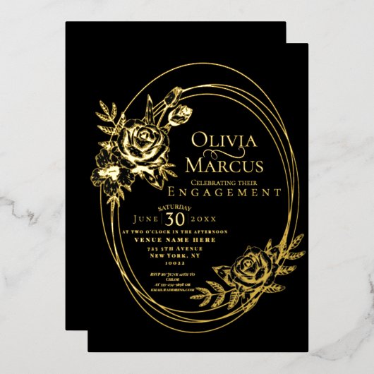 Invitation Chic Mariage Rose Foil (Recto/Verso)