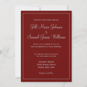 Invitation Chic Mariage rouge et gris (Devant)