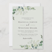 Invitation Chic Mariage vert Eucalyptus Sage (Devant)