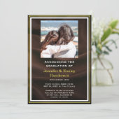 Invitation Chic Marron photo double graduation Announcement (Debout devant)