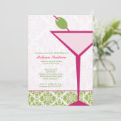 Invitation Chic Martini Bridal/Bachelorette/Invitation d'anni (Debout devant)