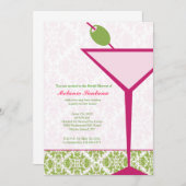 Invitation Chic Martini Bridal/Bachelorette/Invitation d'anni (Devant / Derrière)