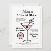 Invitation Chic Martini pour 30 ans ou tout âge (Devant)