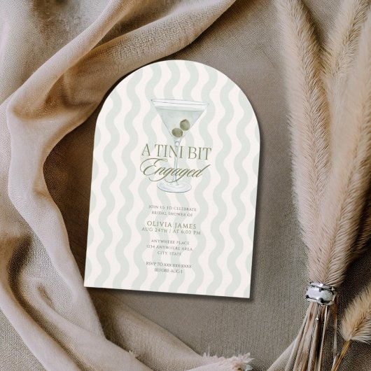 Invitation Chic martini tini bit engaged bridal shower