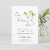 Invitation Chic Martini Tini One Gender Neutral Sip And See  (Debout devant)