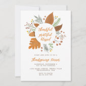 Invitation Chic Merci Grateful Dîner Thanksgiving (Devant)