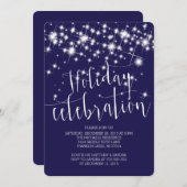 Invitation Chic Merry & Bright Sparkles Fête (Devant / Derrière)