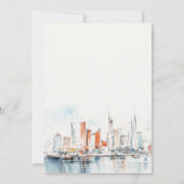 Invitation Chic Miami Floride Skyline Mariage d'aquarelle (Dos)