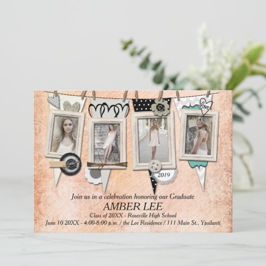 Invitation chic minable de fête de remise des (Debout devant)