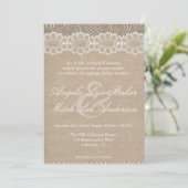 Invitation chic minable de toile de jute et de (Debout devant)