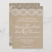 Invitation chic minable de toile de jute et de (Devant / Derrière)