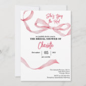 Invitation Chic Minimal Elle Noue le Nœud Réception de Mariag (Devant)