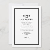 Invitation Chic Minimal Français Monochrome Mariage parisien (Devant)
