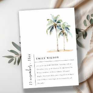 Invitation Chic minimal palmiers Baby shower tropical