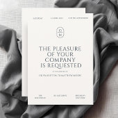 Invitation Chic Minimal Typography Monogram Wedding