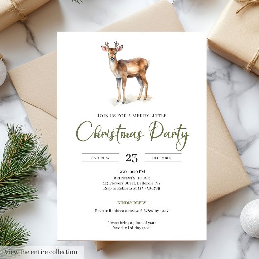 Invitation Chic Minimalist Beige Scandinavian Style Christmas