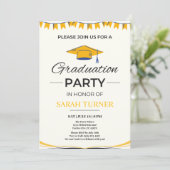 Invitation Chic Minimalist Graduation Party (Debout devant)