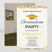 Invitation Chic Minimalist Graduation Party (Devant / Derrière)