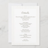 Invitation Chic Minimalist Stripe Green Wedding Details (Devant)