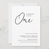 Invitation Chic minimaliste 1er anniversaire (Devant)
