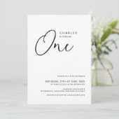 Invitation Chic minimaliste 1er anniversaire (Debout devant)