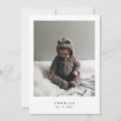 Invitation Chic minimaliste 1er anniversaire (Dos)