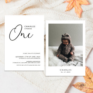 Invitation Chic minimaliste 1er anniversaire