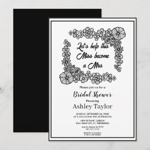 Invitation Chic minimaliste écriture wreath Fête des mariées