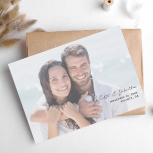 Invitation Chic Minimaliste Photo H Enregistrer la Date 2W