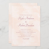 Invitation Chic minimaliste simpliste Peach Fuzz (Devant / Derrière)