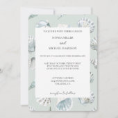 Invitation Chic Mint Blue Beach Shells Wedding (Devant)