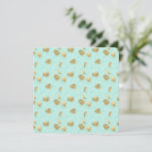 Invitation Chic Mint et Gold Diamonds Baby shower (Debout devant)