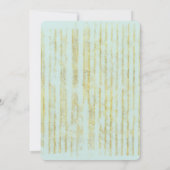 Invitation Chic Mint Glam Gold Stripes Fête des mariées (Dos)
