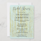 Invitation Chic Mint Glam Gold Stripes Fête des mariées (Devant)