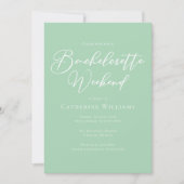 Invitation Chic Mint Green Bachelorette Week-end (Devant)