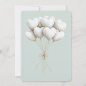 Invitation Chic Mint Green Coeurs blancs Anniversaire (Dos)