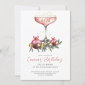 Invitation Chic Modern 40th Christmas Season Birthday Party (Devant)