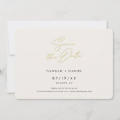 Invitation Chic Modern Gold Photo Wedding Enregistrer la date (Devant)