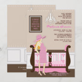 Invitation Chic Modern Mom Baby shower contemporain Invitatio (Devant / Derrière)