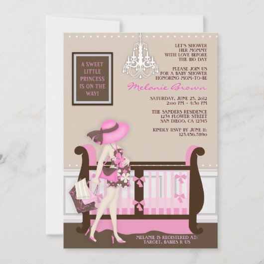 Invitation Chic Modern Mom Baby shower contemporain Invitatio (Devant)