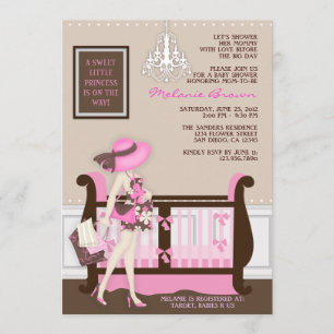 Invitation Chic Modern Mom Baby shower contemporain Invitatio